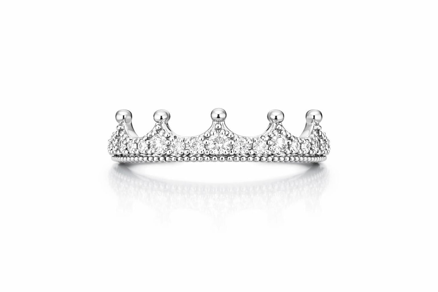 18K Gold Diamond Crown Ring