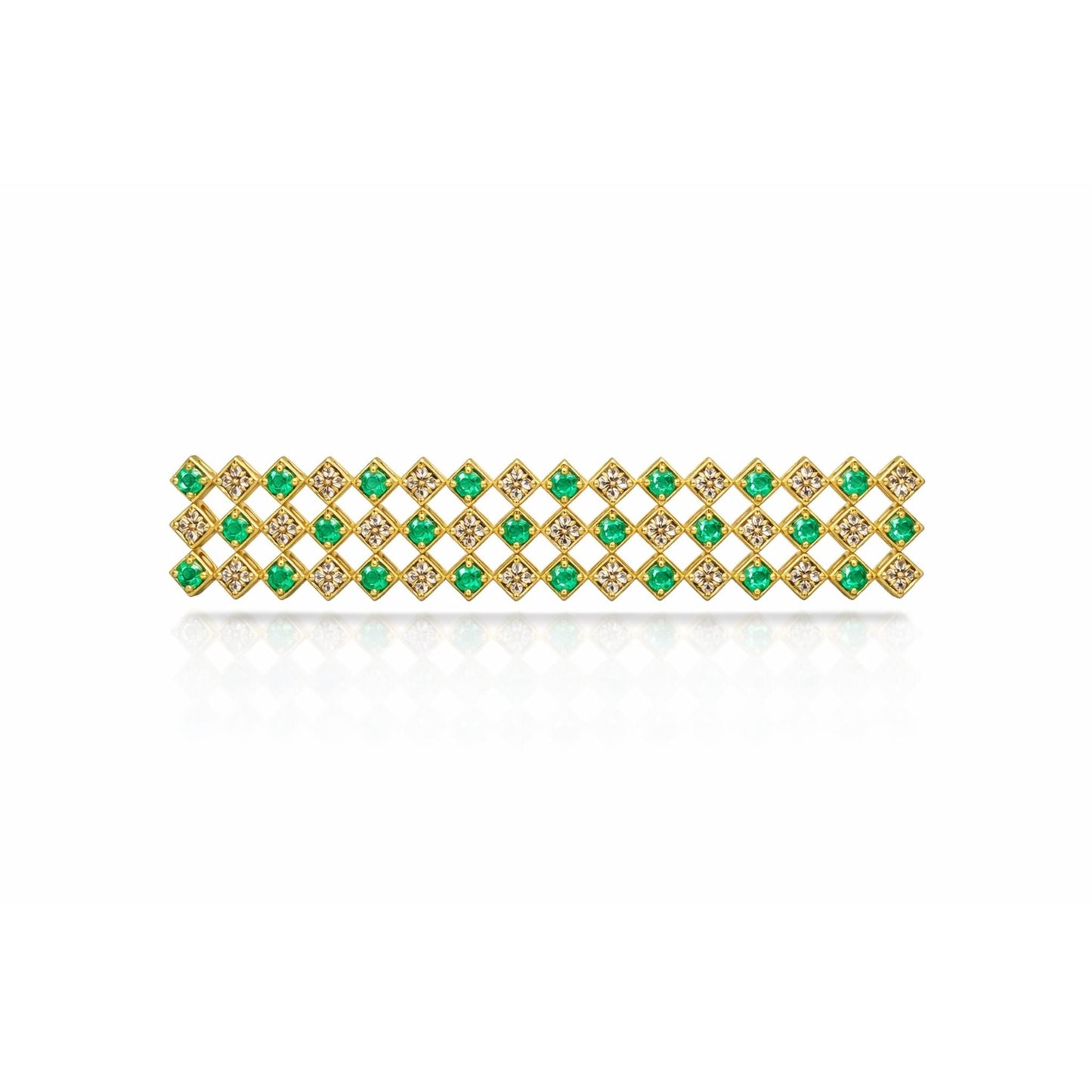 14K Gold Emerald & Diamond Bracelet