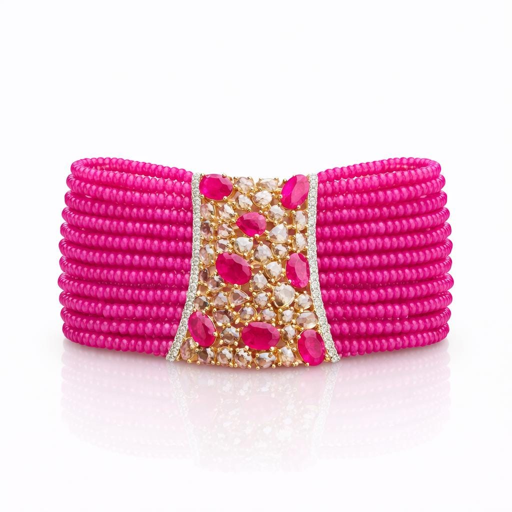 14K Gold Ruby & Diamond Bracelet