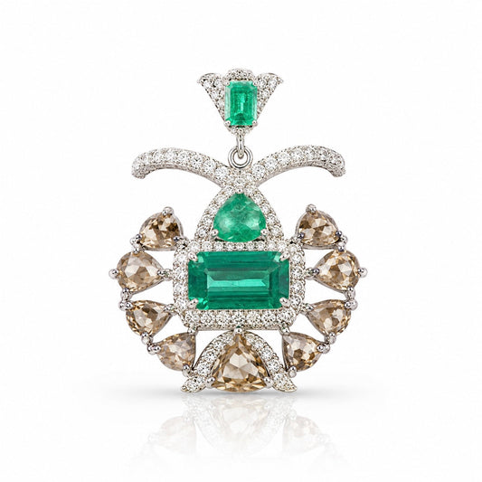14K Gold Emerald & Diamond Ring