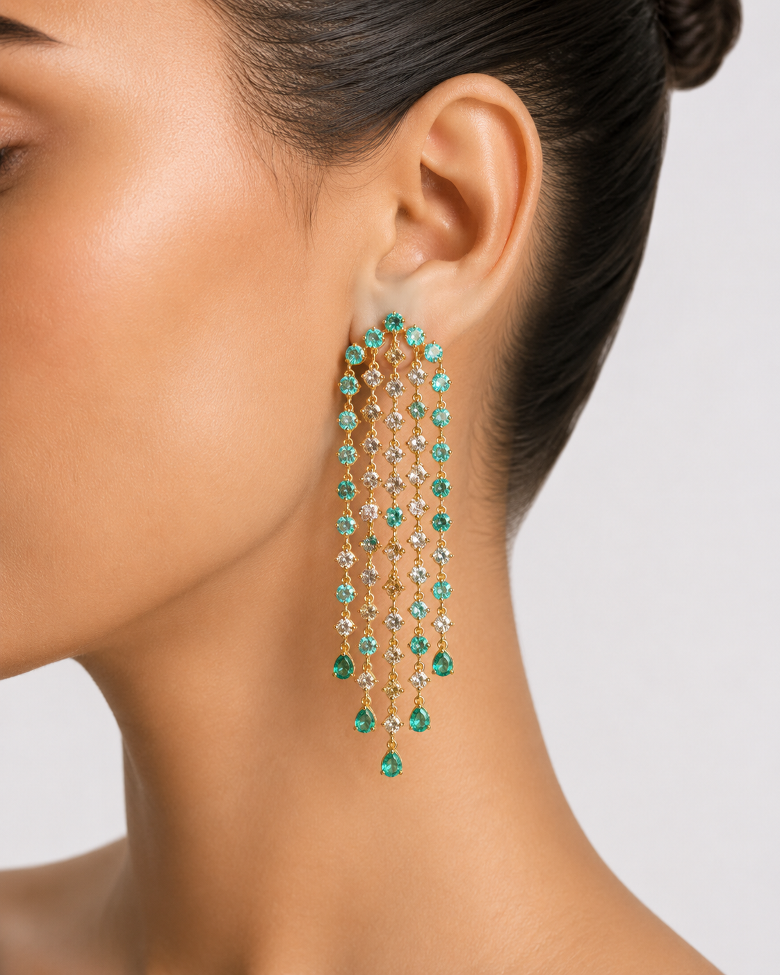 14K\18K Gold Emerald & Diamond Earrings