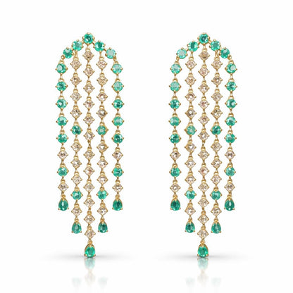14K\18K Gold Emerald & Diamond Earrings