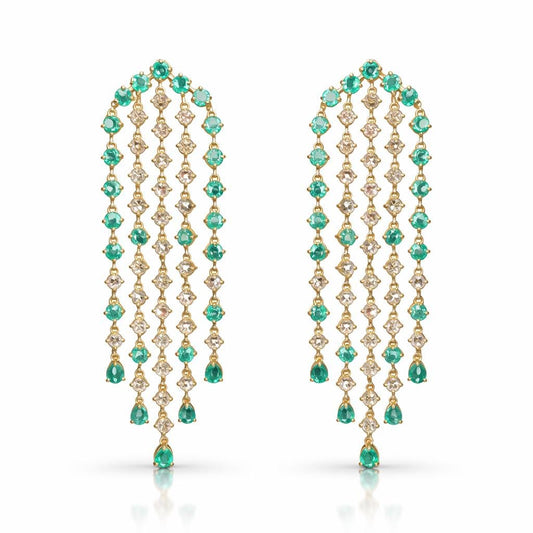14K\18K Gold Emerald & Diamond Earrings
