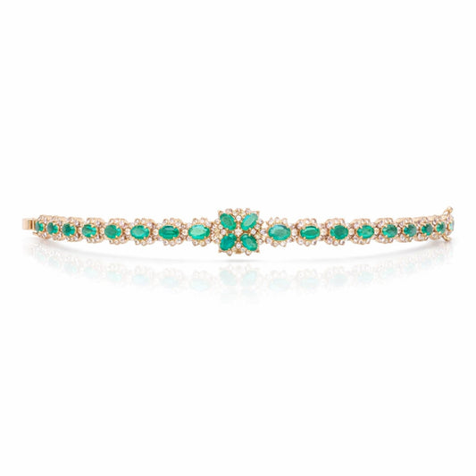 14K Gold Emerald & Diamond Bracelet
