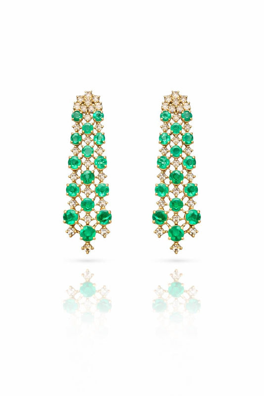 14K\18K Gold Emerald & Diamond Earrings