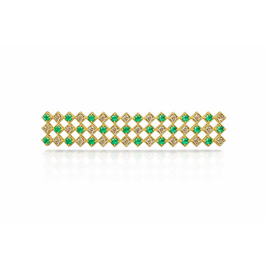 14K Gold Emerald & Diamond Bracelet