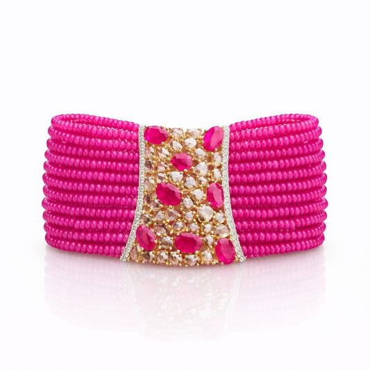14K Gold Ruby & Diamond Bracelet