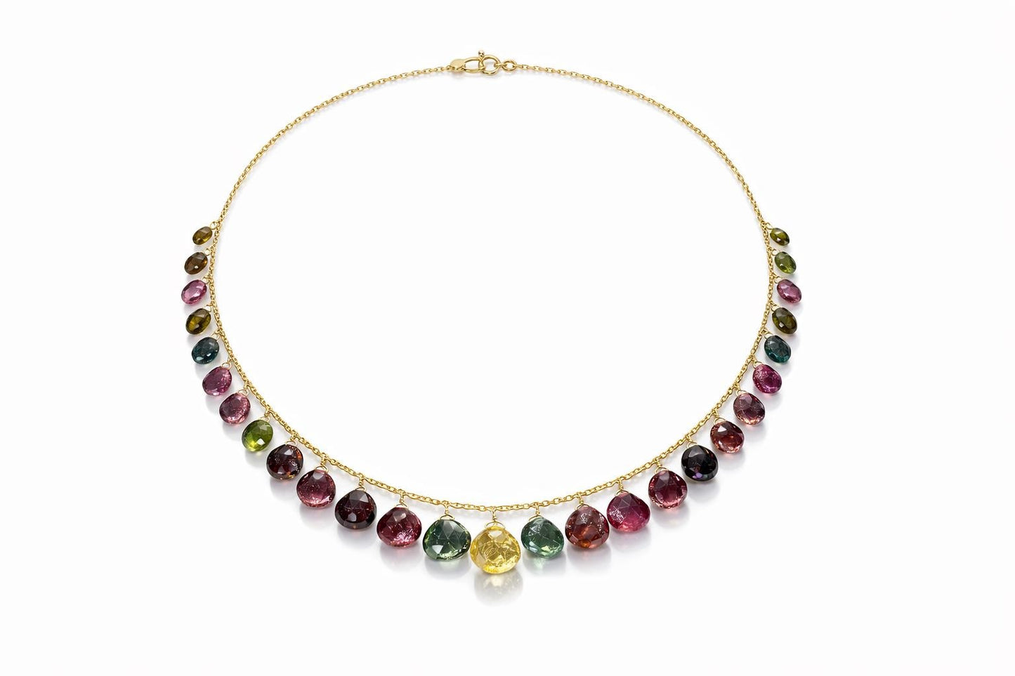 14K Gold Watermelon Tourmaline Necklace