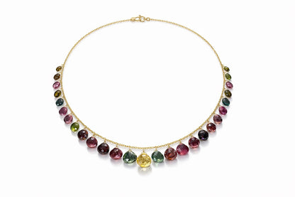 14K Gold Watermelon Tourmaline Necklace